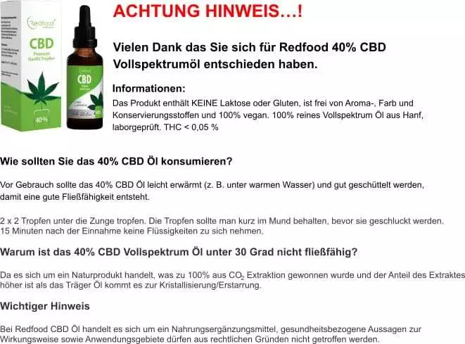 Anleitung CBD ÖL 40%