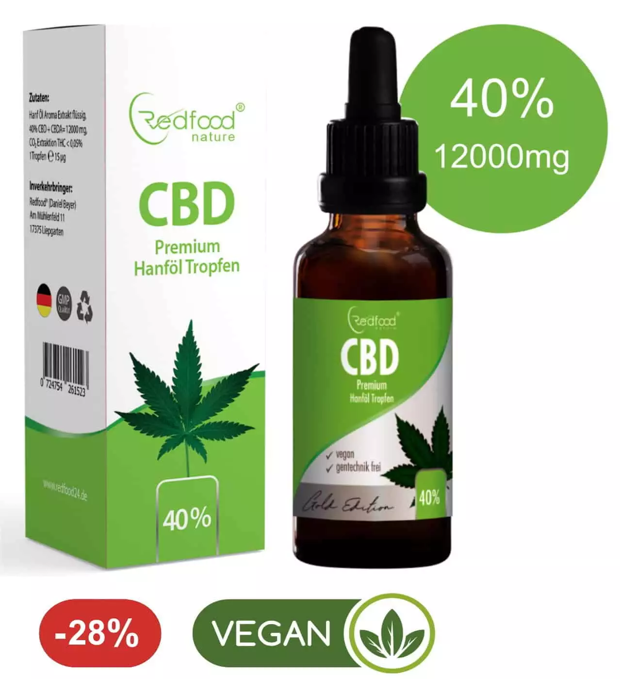 CBDVollspektrum-Hanföl tropfen 40% 30ml kaufen