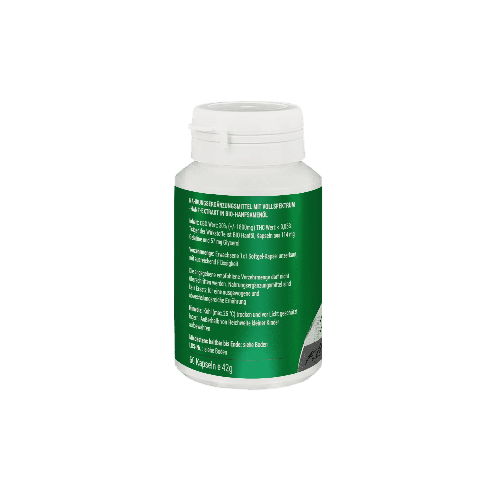 30% CBD Kapseln 30mg CBD Hanföl Kapseln