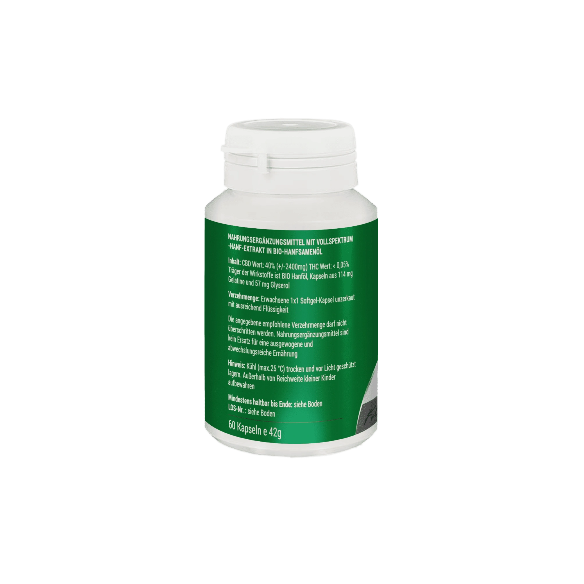 40% CBD Kapseln 40mg CBD Hanföl Kapseln