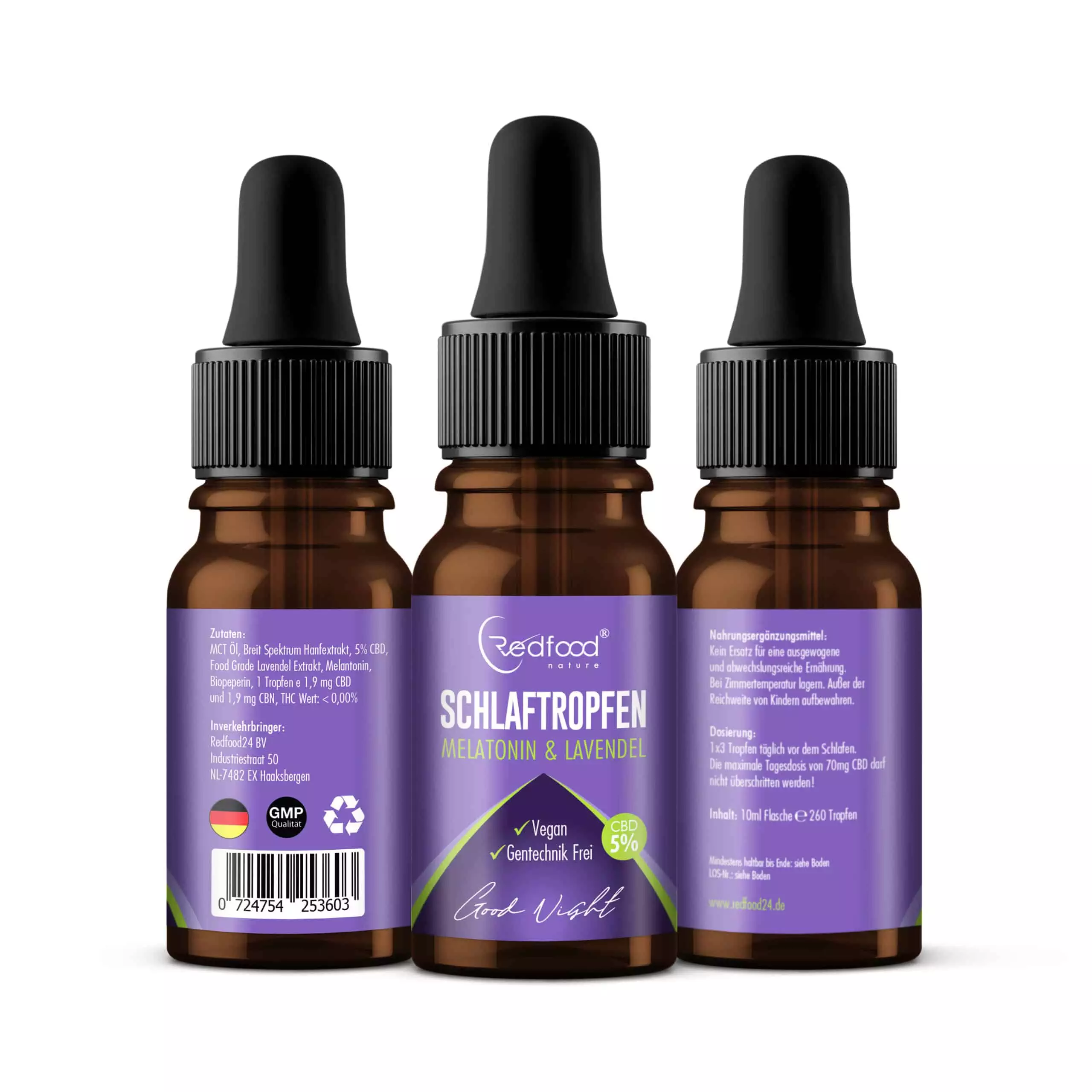 5% Schlaftropfen mit Melantonin & Lavendel und CBD