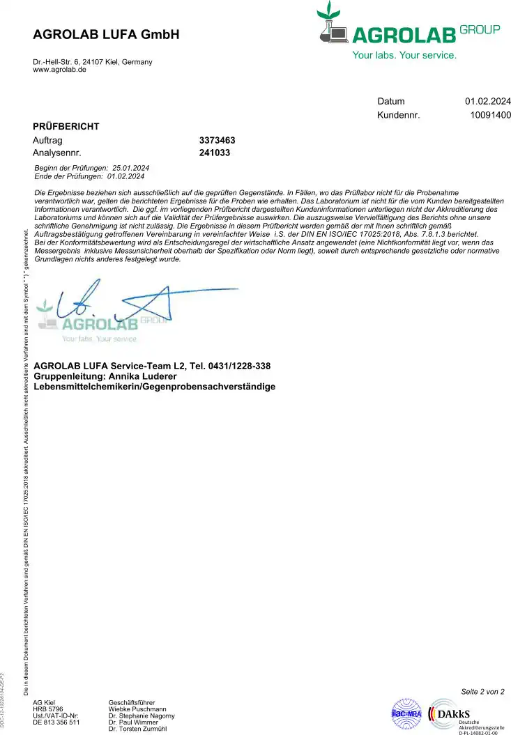 Labor Analyse Nattokinase Pulver Deutschland
