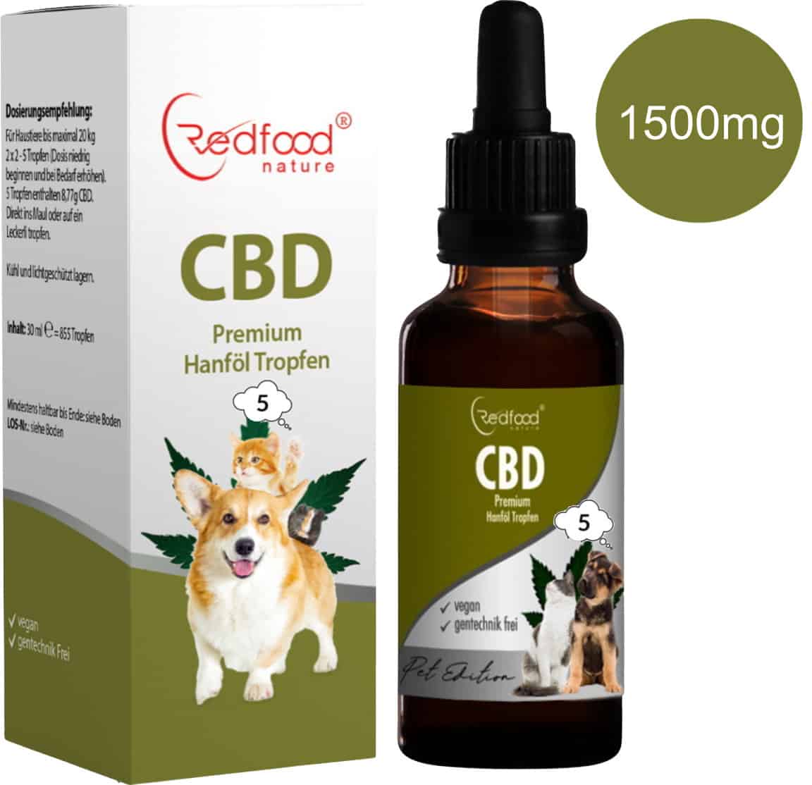 CBD für Tiere Cannabisöl Hanföl CBD Vollspektrum Hanf Öl 5% 30ml kaufen
