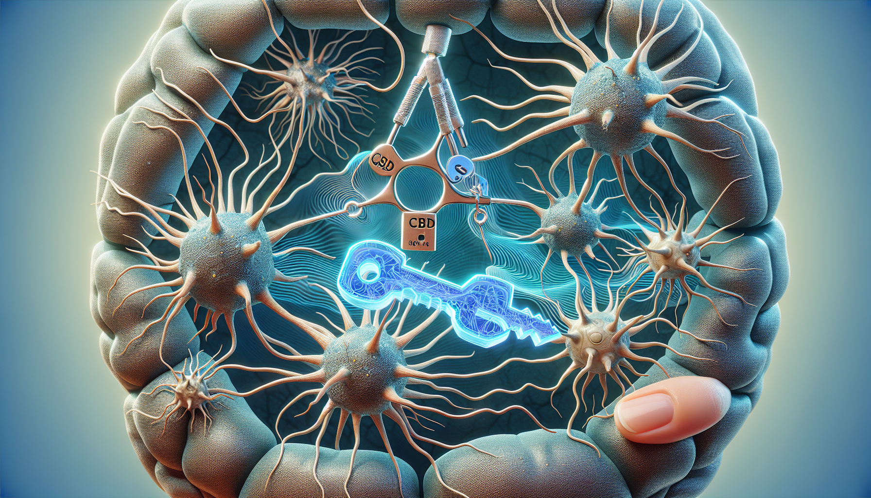 Illustration des Endocannabinoid-Systems und seiner Interaktion mit CBD