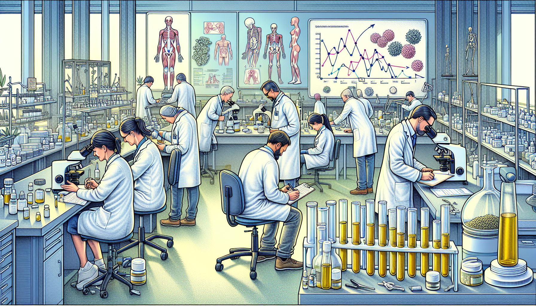 Eine Illustration von einer medizinischen Studie zu CBD und Rheuma