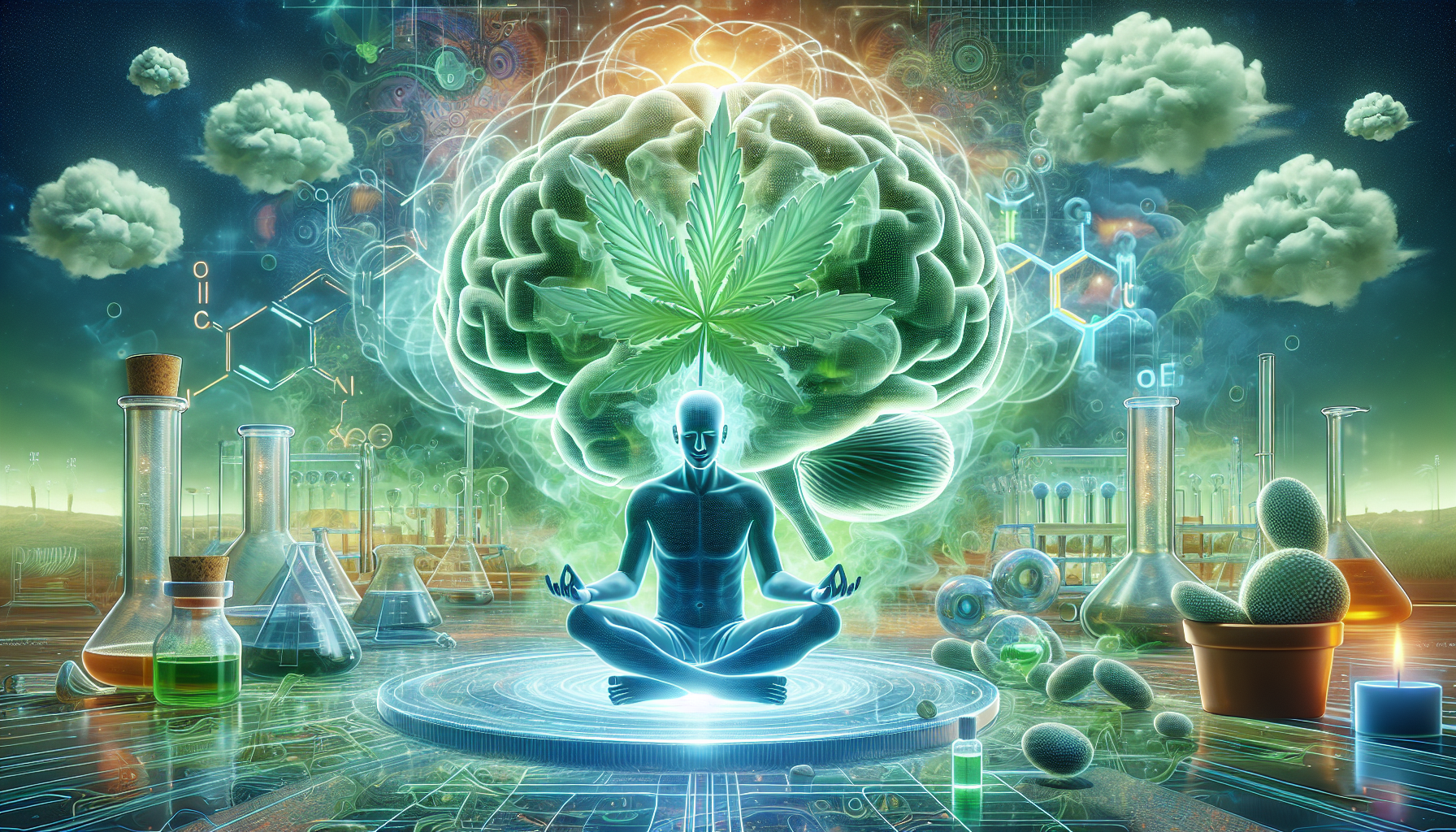 Illustration von einer wissenschaftlichen Studie über die Wirksamkeit von CBD bei Angststörungen