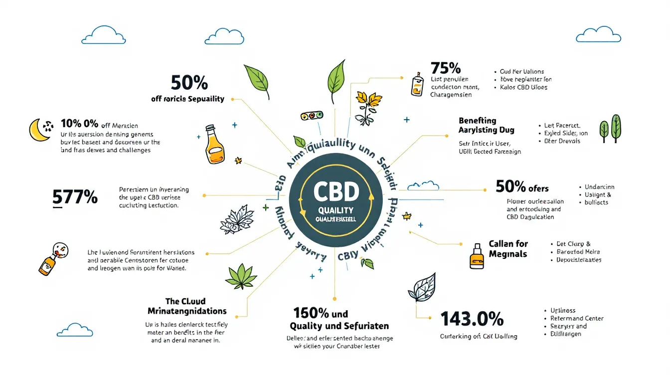 Qualität und Sicherheit von CBD-Produkten, dargestellt durch ein Qualitätssiegel.